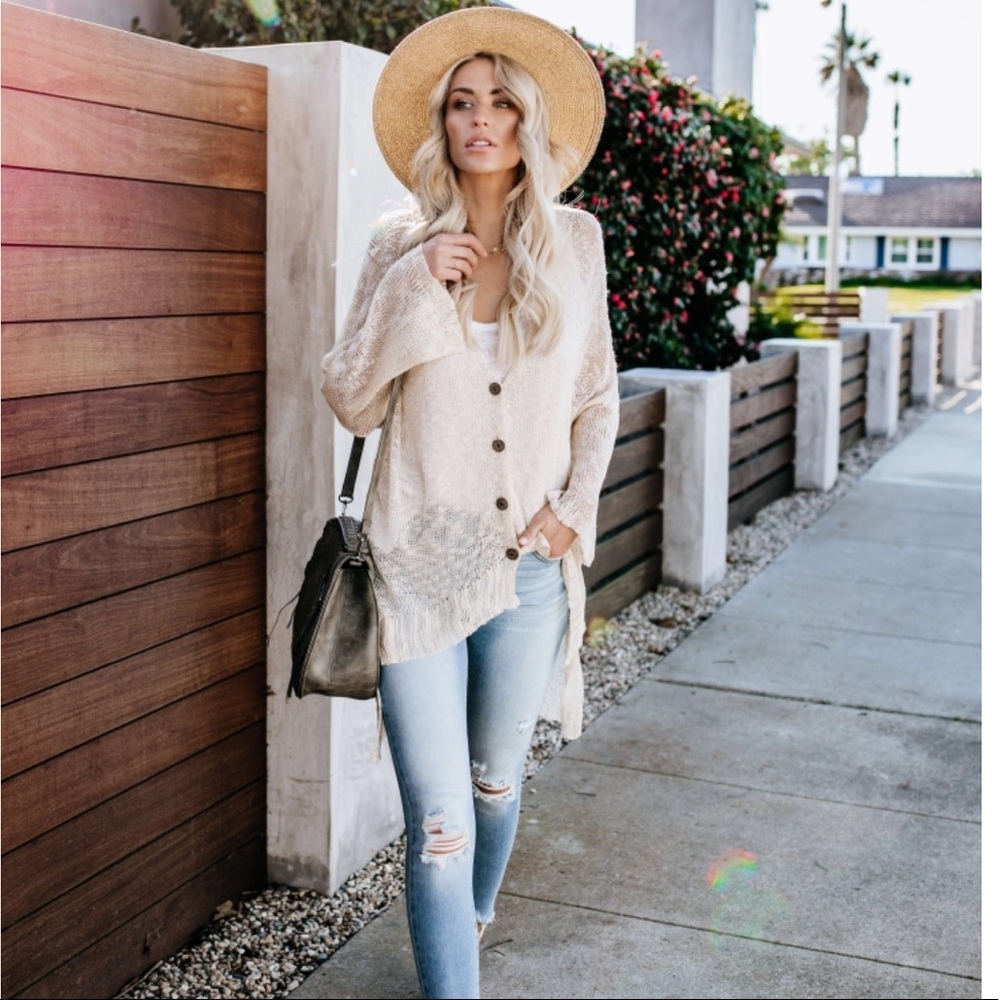 NWT Lightweight Loose Knit Spring Button Cardigan - Picture 4 of 8
